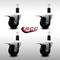 Service Caster 3.5'' SS Soft Rubber Swivel 1-3/8'' Expanding Stem Caster Set Total Lock Brake, 4PK SCC-SSEXTTL20S3514-SRS-138-4 - alternate 2